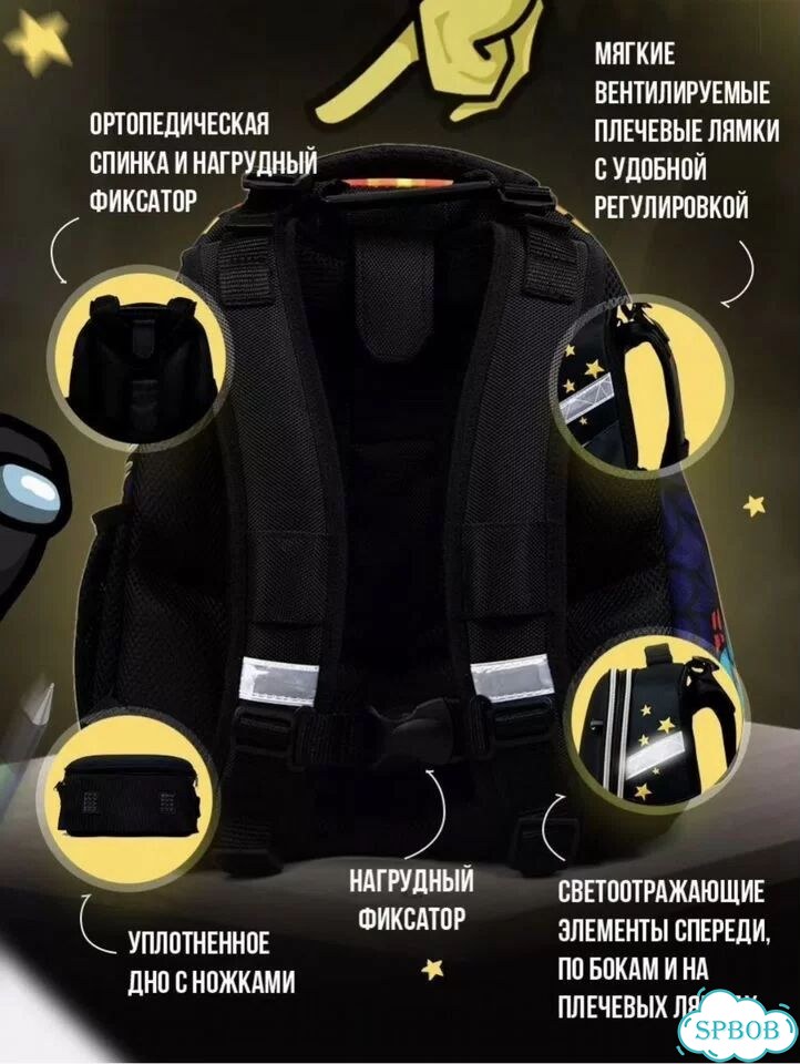 Ортопедический школьный рюкзак для мальчика фото 8