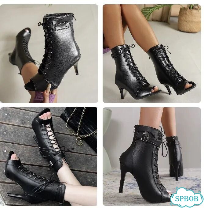 Ботильоны, туфли для танцев high heels экокожа фото 2