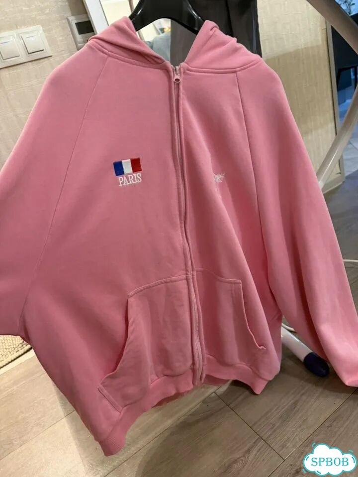 Balenciaga polo zip hoodie зип худи розовая фото 1