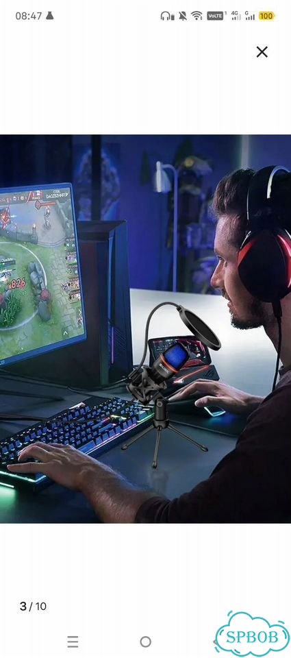 USB-микрофон конденсаторный с RGB для пк и PS4/5 фото 10