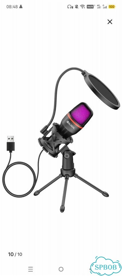 USB-микрофон конденсаторный с RGB для пк и PS4/5 фото 3