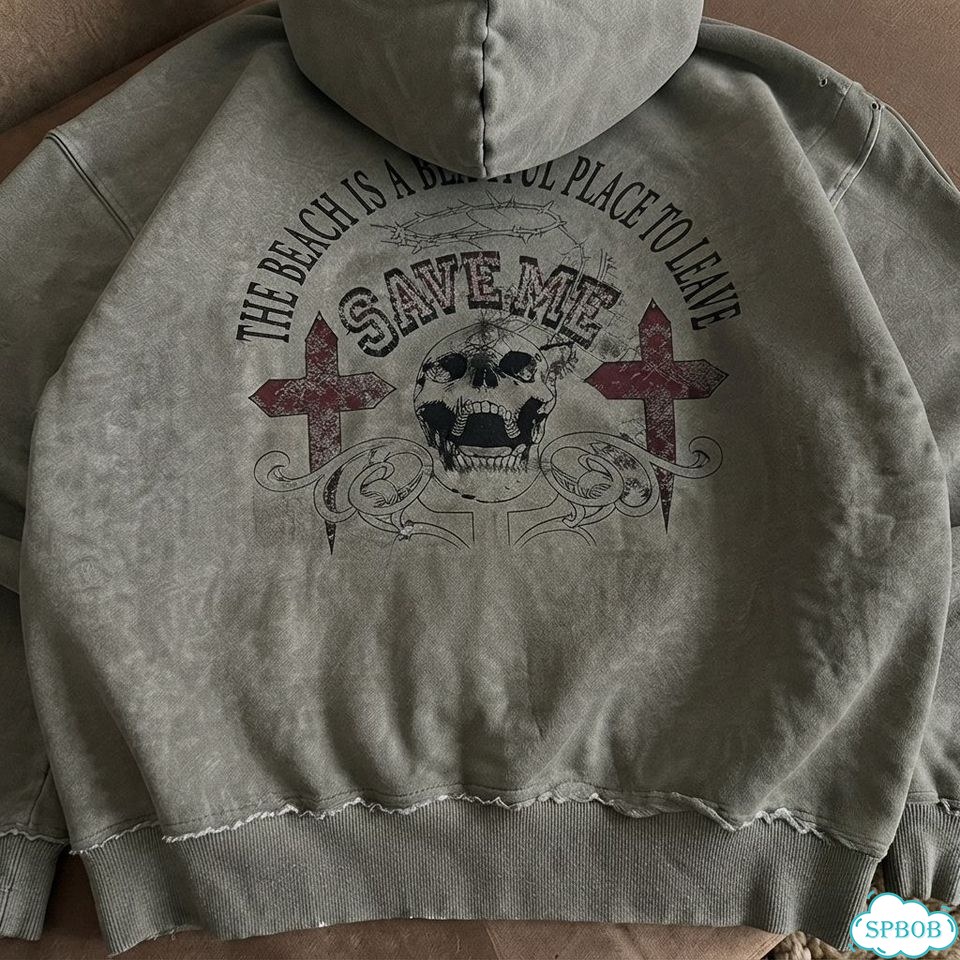 Зип Худи Jaded London Distressed Hoodie серое фото 6