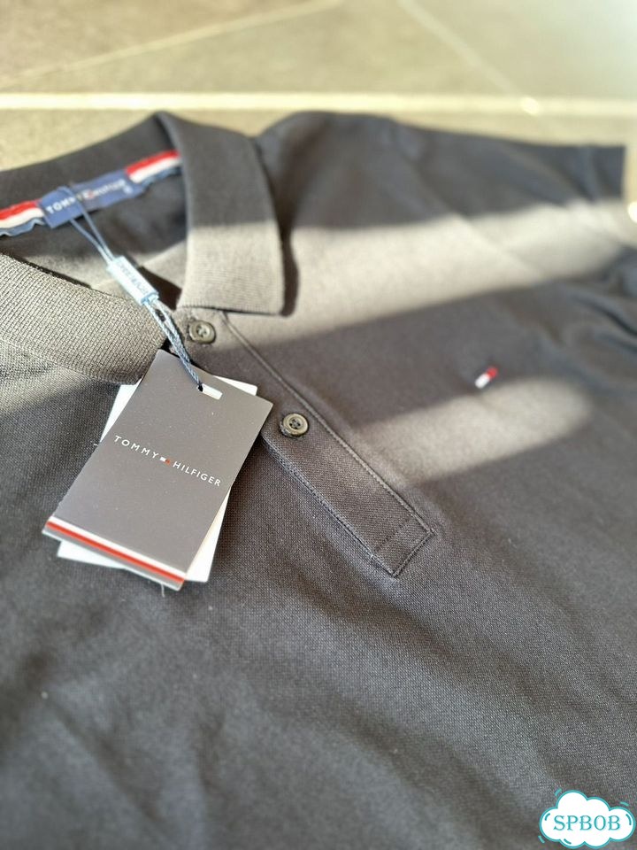 Поло футболка Tommy Hilfiger LUX хб черная новые фото 2
