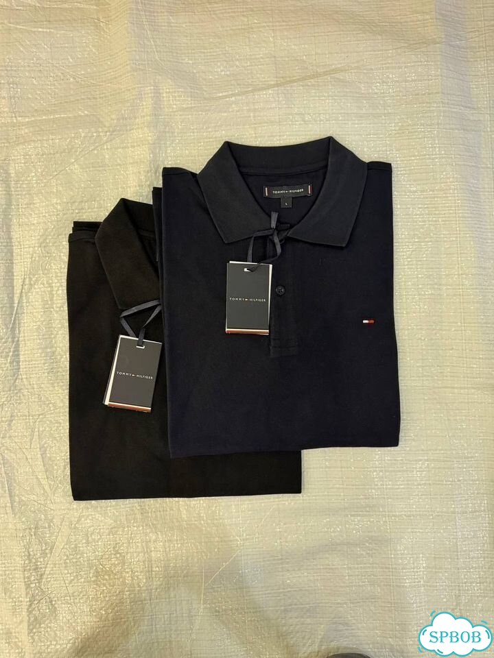 Поло футболка Tommy Hilfiger LUX хб черная новые фото 3