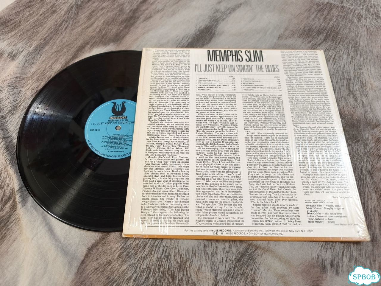 Пластинка Memphis Slim, Singin’ The Blues США 1981 фото 2