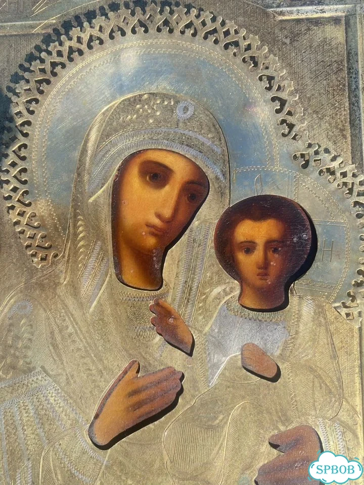 Старинная икона Смоленской Божией Матери. 19 век фото 2