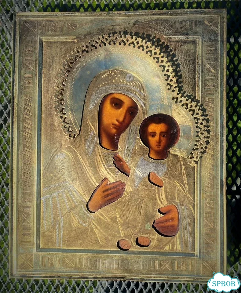 Старинная икона Смоленской Божией Матери. 19 век фото 4