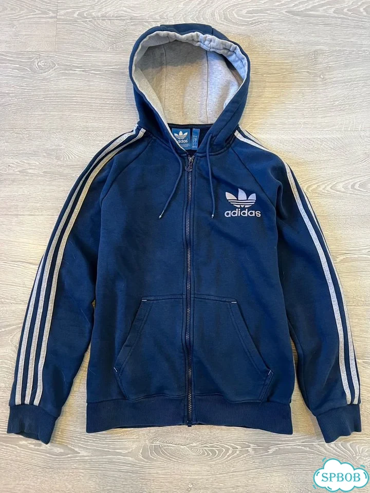 Adidas зип худи синяя фото 1