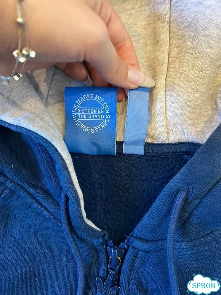 Adidas зип худи синяя фото 4