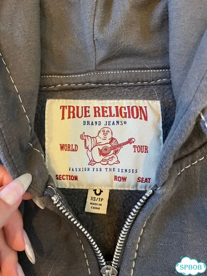 True religion зип худи серая фото 3