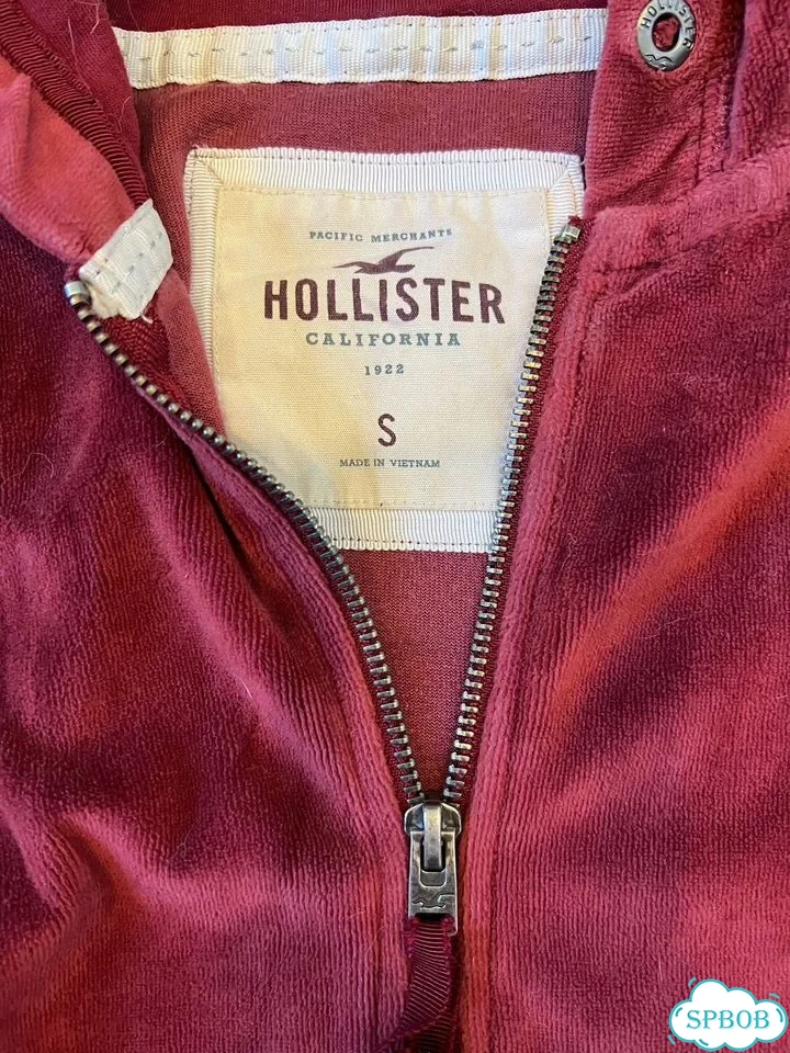 Hollister зип худи приталенное красное фото 2