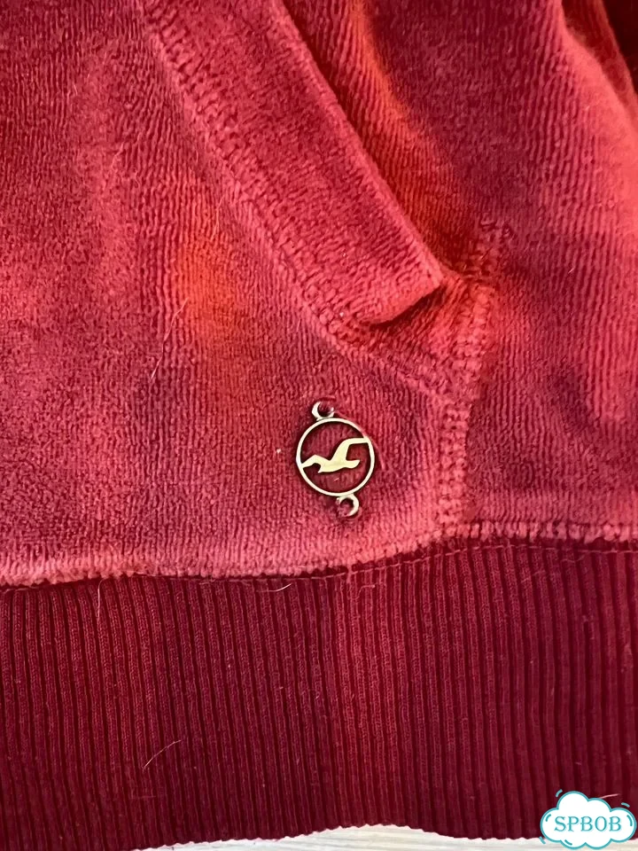 Hollister зип худи приталенное красное фото 4