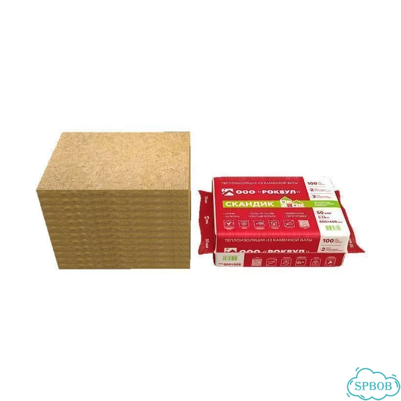 Утеплитель Rockwool Лайт Баттс Скандик 50х600х800м фото 3
