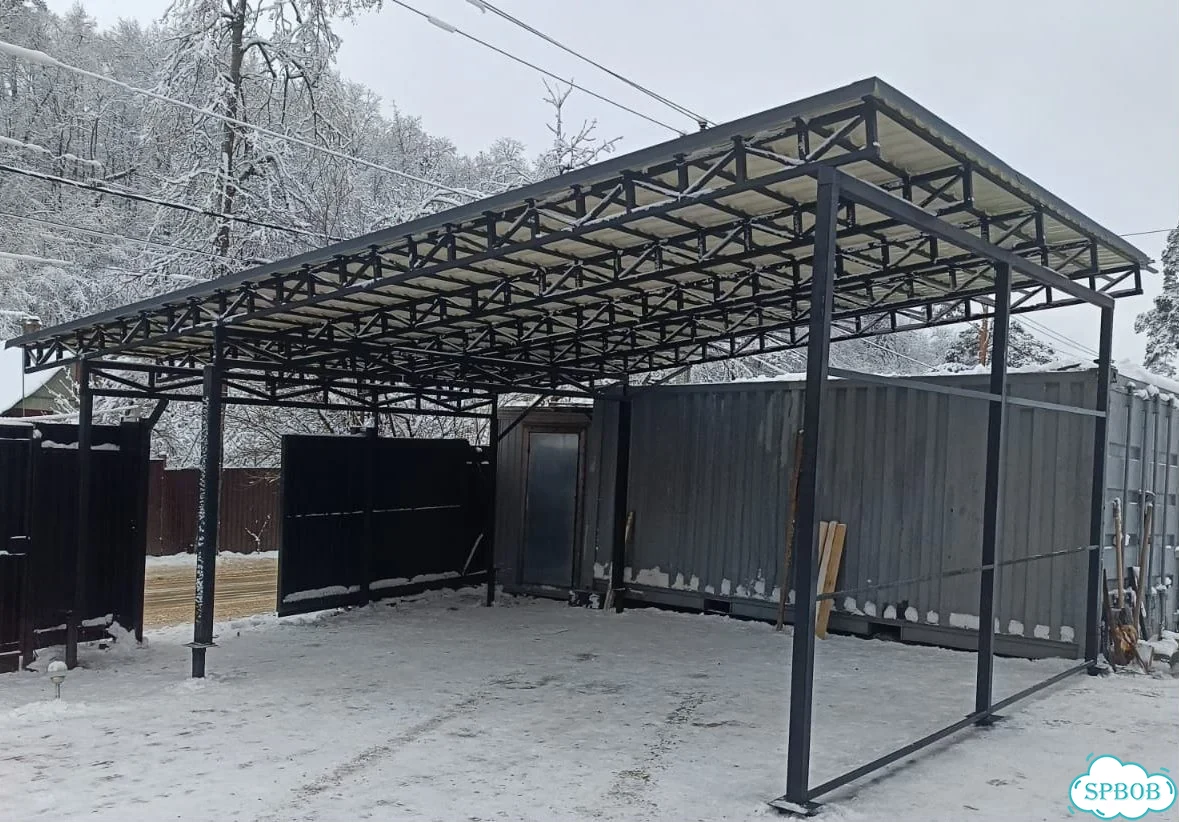 Навес односкатный под ключ фото 6