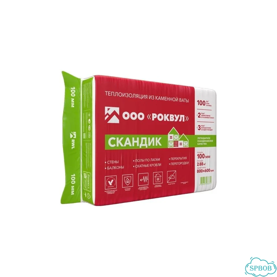 Утеплитель Rockwool Лайт Баттс Скандик 50х600х800м фото 4
