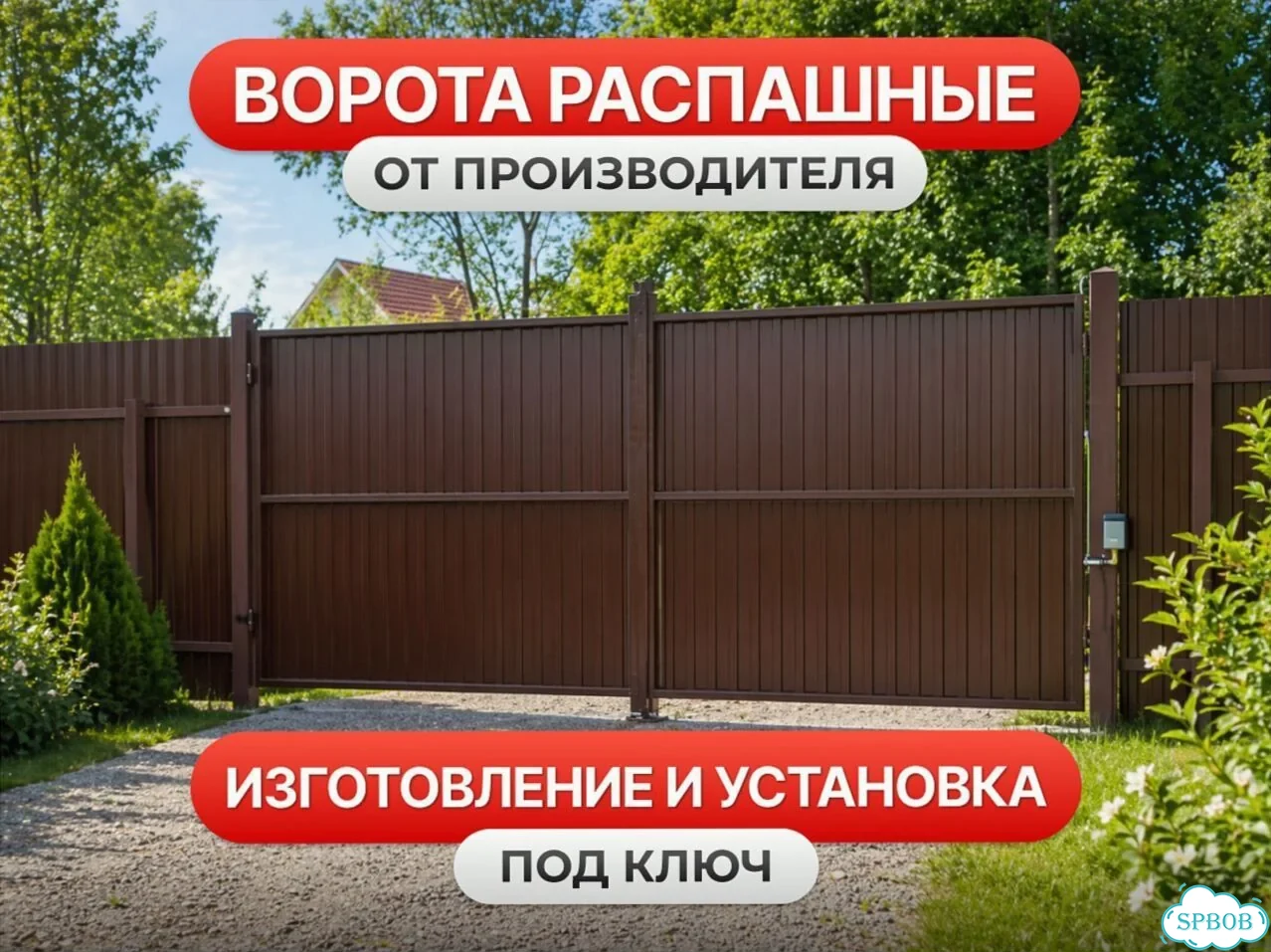 Ворота распашные фото 1