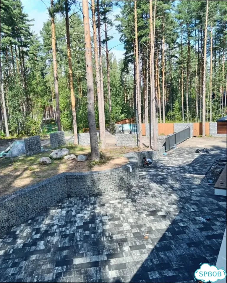 Укладка тротуарной плитки, брусчатки бордюров фото 10