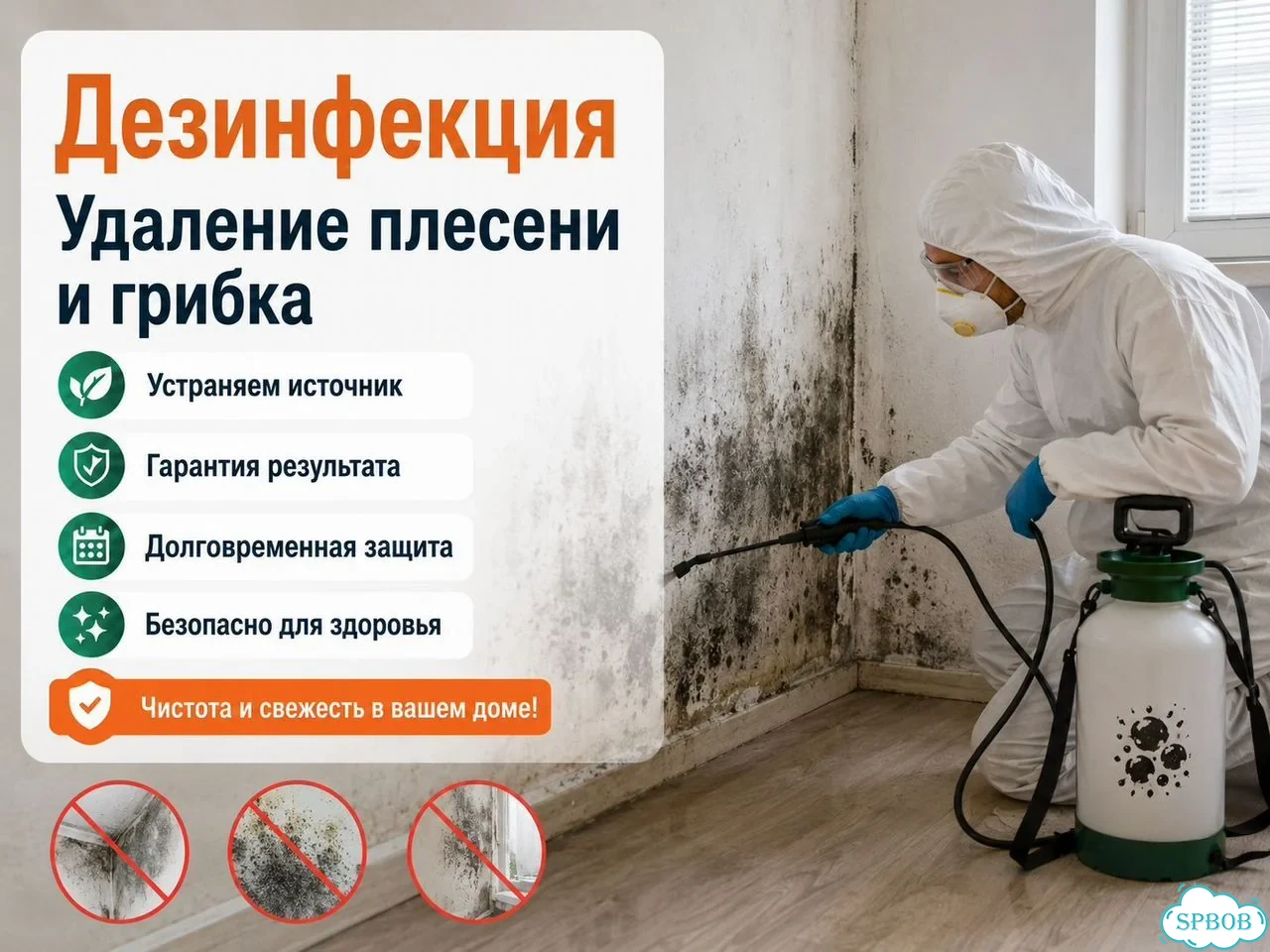 Дезинфекция Удаление плесени, грибка и вирусов фото 1