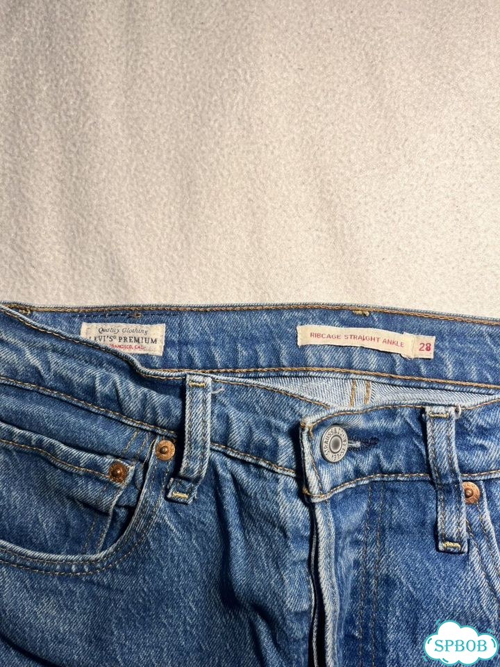 Джинсы levis ribcage straight ankle 28 фото 3