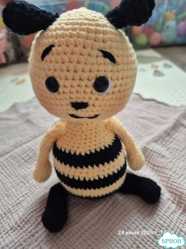 Вязаная игрушка пчелка фото 4