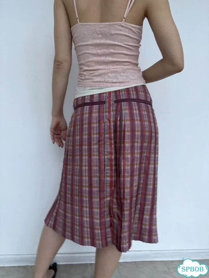 Юбка Prada SS2005 Plaid Pleated Skirt фото 3