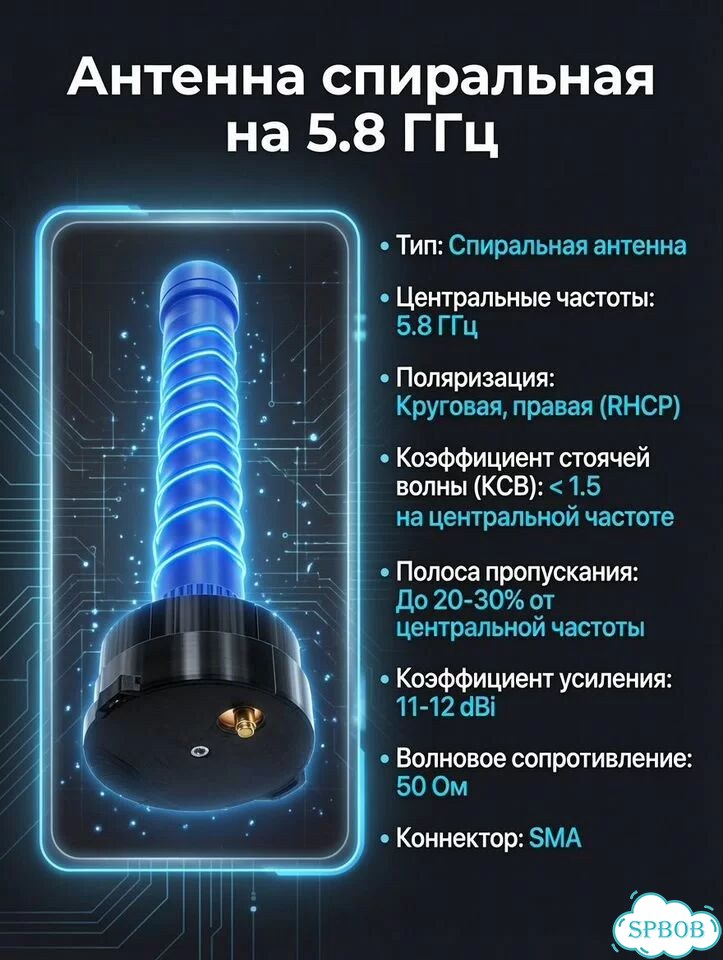 Антенна спиральная на 5.8 ггц фото 1
