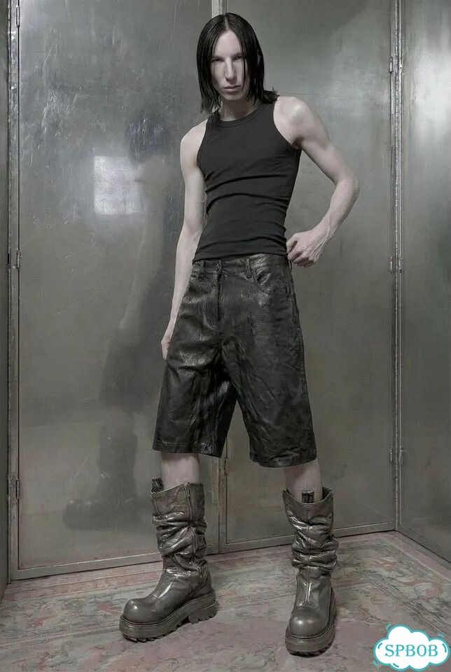 Шорты rick owens waxed 2000x 00s фото 1
