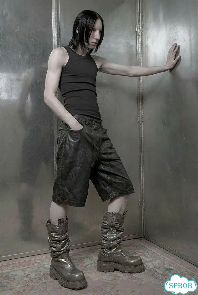 Шорты rick owens waxed 2000x 00s фото 2