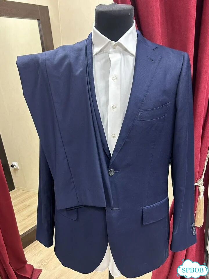 Синий классический костюм Proper Cloth 46 фото 1