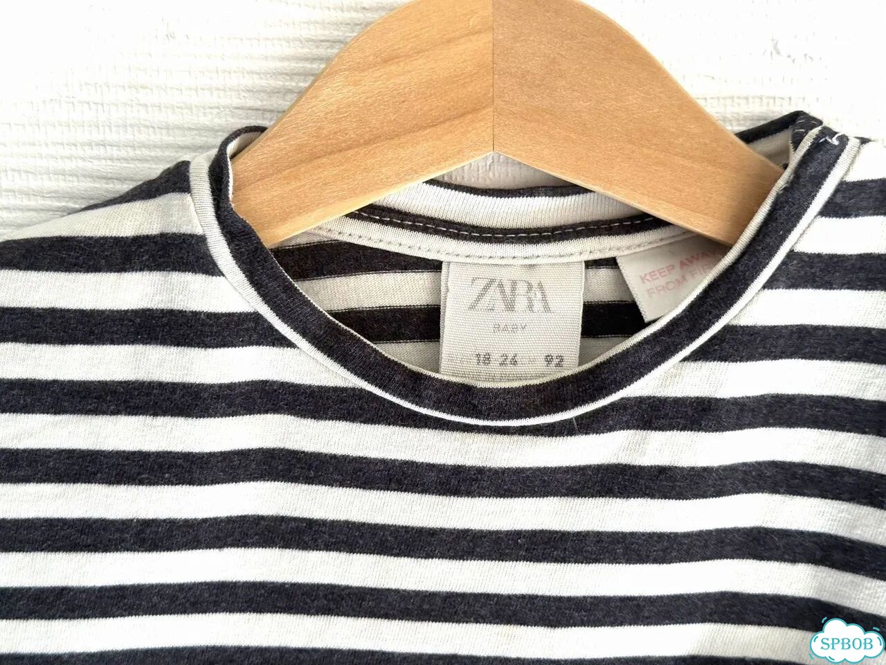 Детская футболка Zara в синебелую полоску фото 3