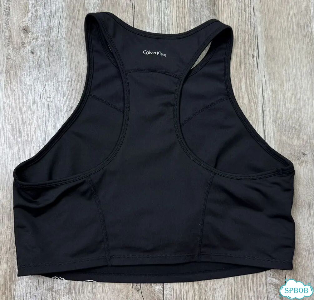 Calvin klein женский чёрный спортивный топ майка фото 6