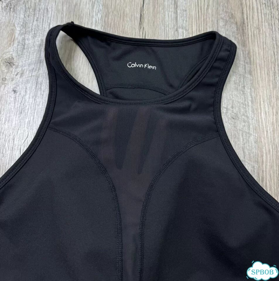 Calvin klein женский чёрный спортивный топ майка фото 9