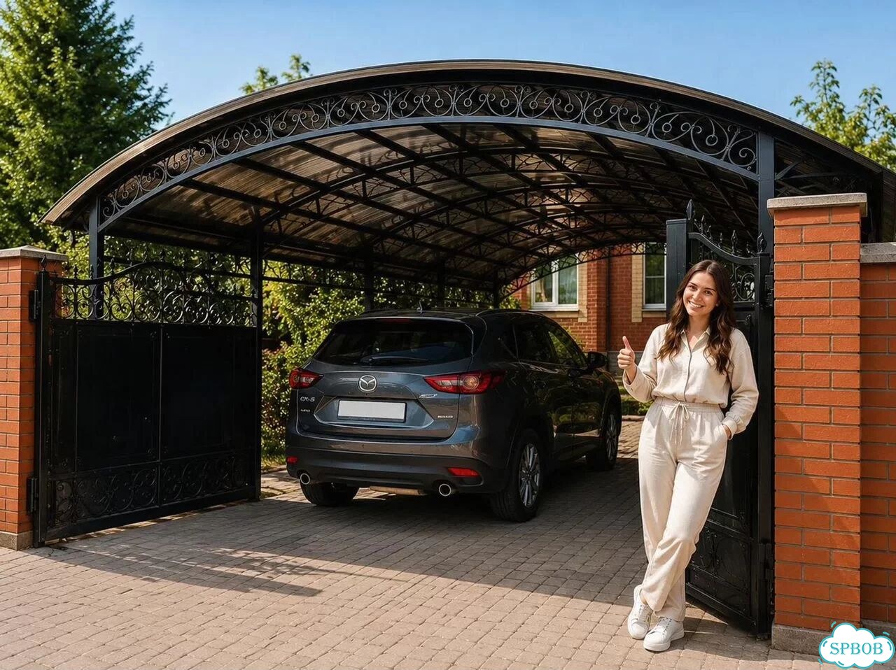 Навес из профлиста / Авто 5х6 фото 1