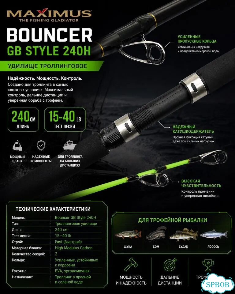 Удилище троллинговое Maximus Bouncer GB 240Н фото 1