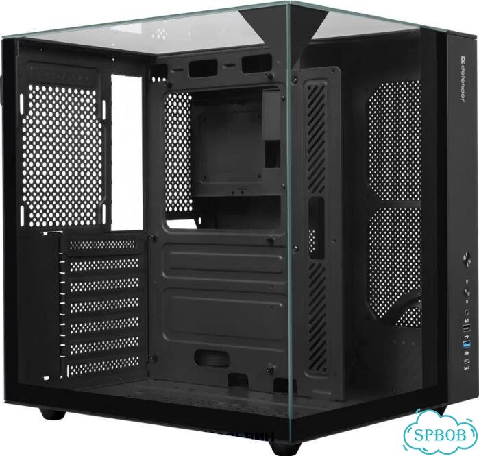 Defender CryoCube Black ATX Micro-ATX Mini-ITX W/O PSU USB1.1+3.0+Type-C+audio с окном 25201 фото 1