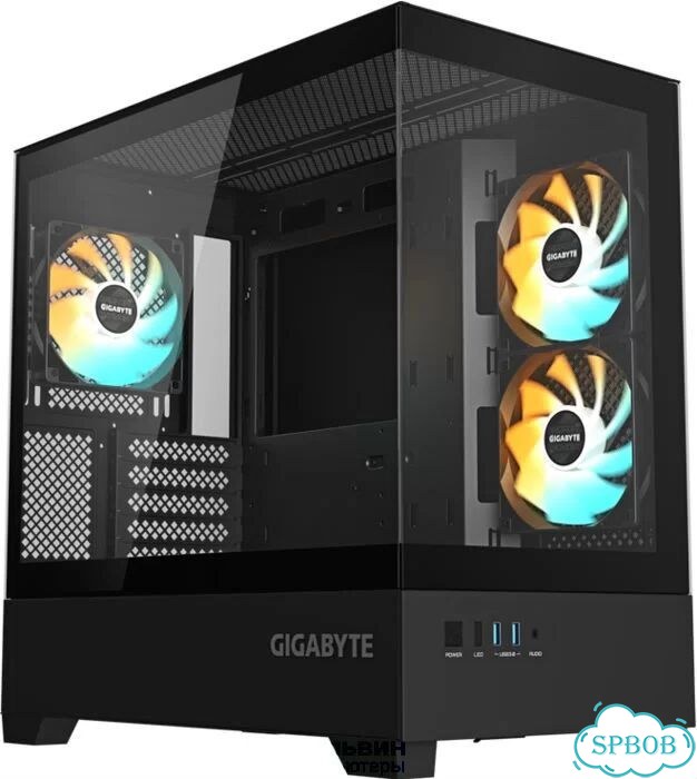 Gigabyte GB-C201P Black без бп mATX 6x120mm 3x140mm 2xUSB3.0 audio bott PSU фото 1