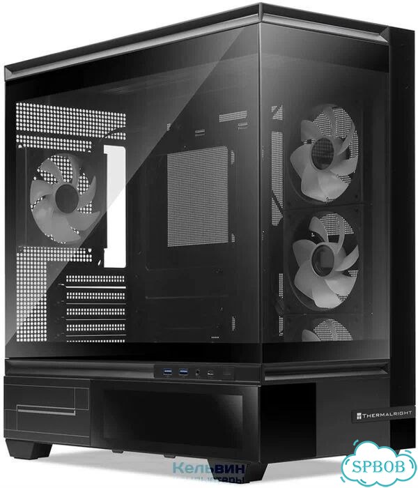Thermalright M10 Vision Black FAN4-M Mini-Tower, TG, LCD, 4x120mm argb, 2xUSB-A 3.0, 1xUSB Type-C, m фото 1