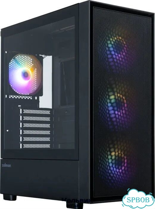 Zalman S6 black без бп ATX 7x120mm 2x140mm 1xUSB2.0 1xUSB3.0 audio bott PSU (S6 black) фото 1