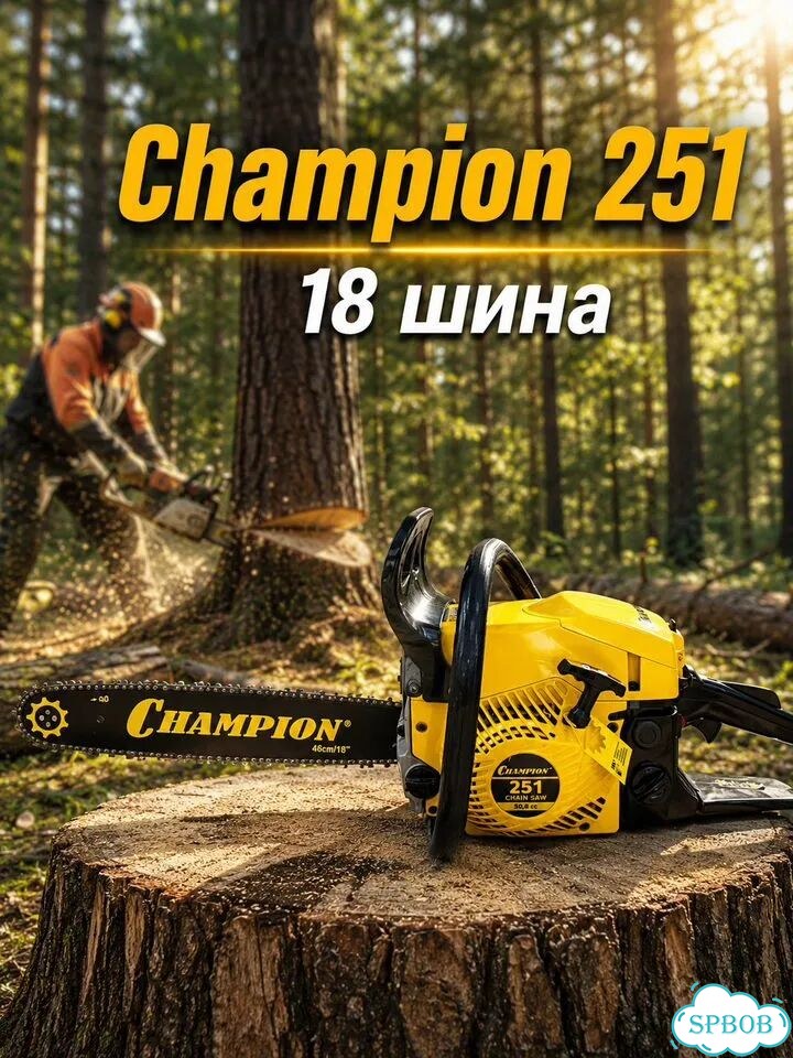 Бензопила Чемпион 251 18 шина фото 1