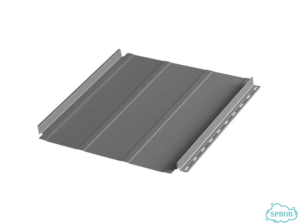 Фальцевая панель c подгибом Aquasystem aquaclick Силуэт-2 Zn275 Rooftop Кашемир, RAL 7024 фото 1