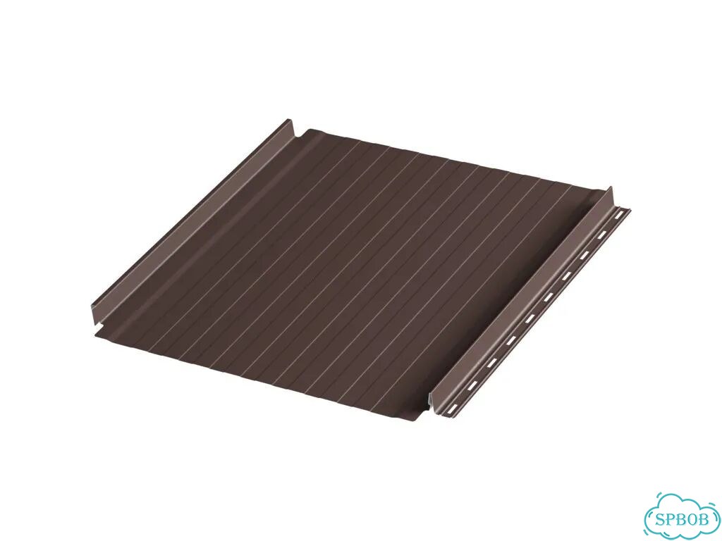 Фальцевая панель c подгибом Aquasystem aquaclick Силуэт-8 Zn275 Rooftop Кашемир, RAL 8017 фото 1