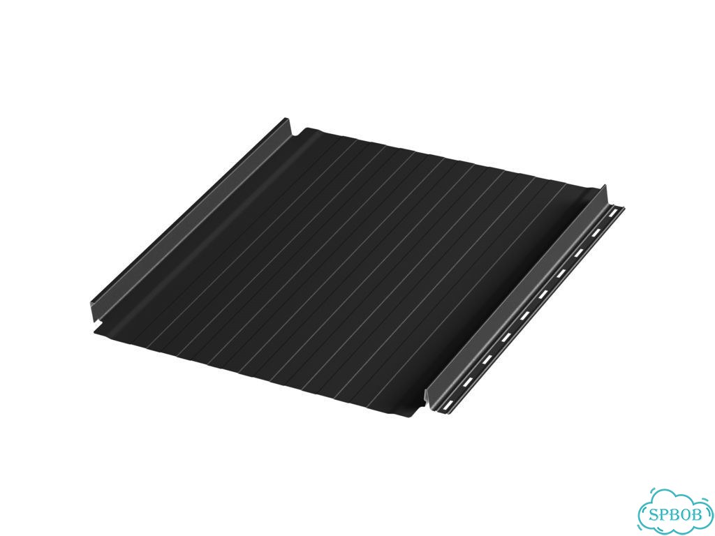 Фальцевая панель c подгибом Aquasystem aquaclick Силуэт-8 Zn275 Rooftop Кашемир, RAL 9005 фото 1