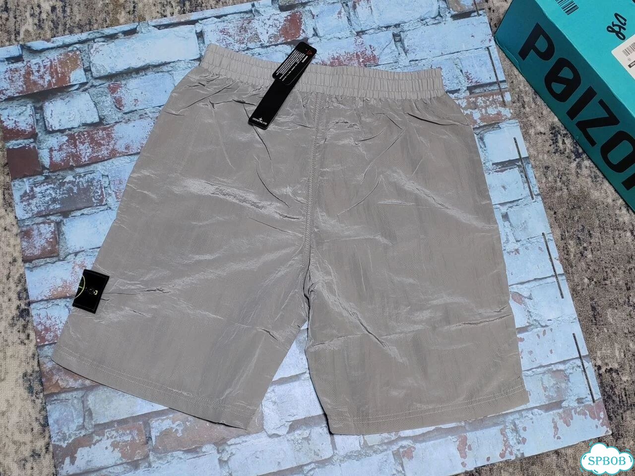 Шорты stone island nylon metal серые фото 3