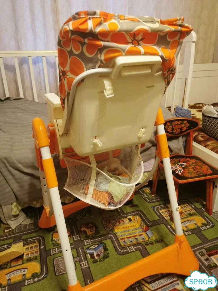 Детский стульчик для кормления babyhit оранжевый фото 5