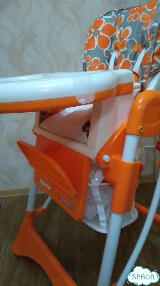 Детский стульчик для кормления babyhit оранжевый фото 8