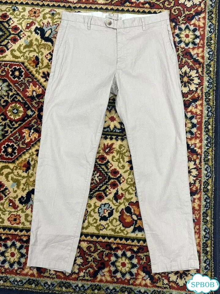 Бежевые льняные брюки Proper Cloth 52 фото 1