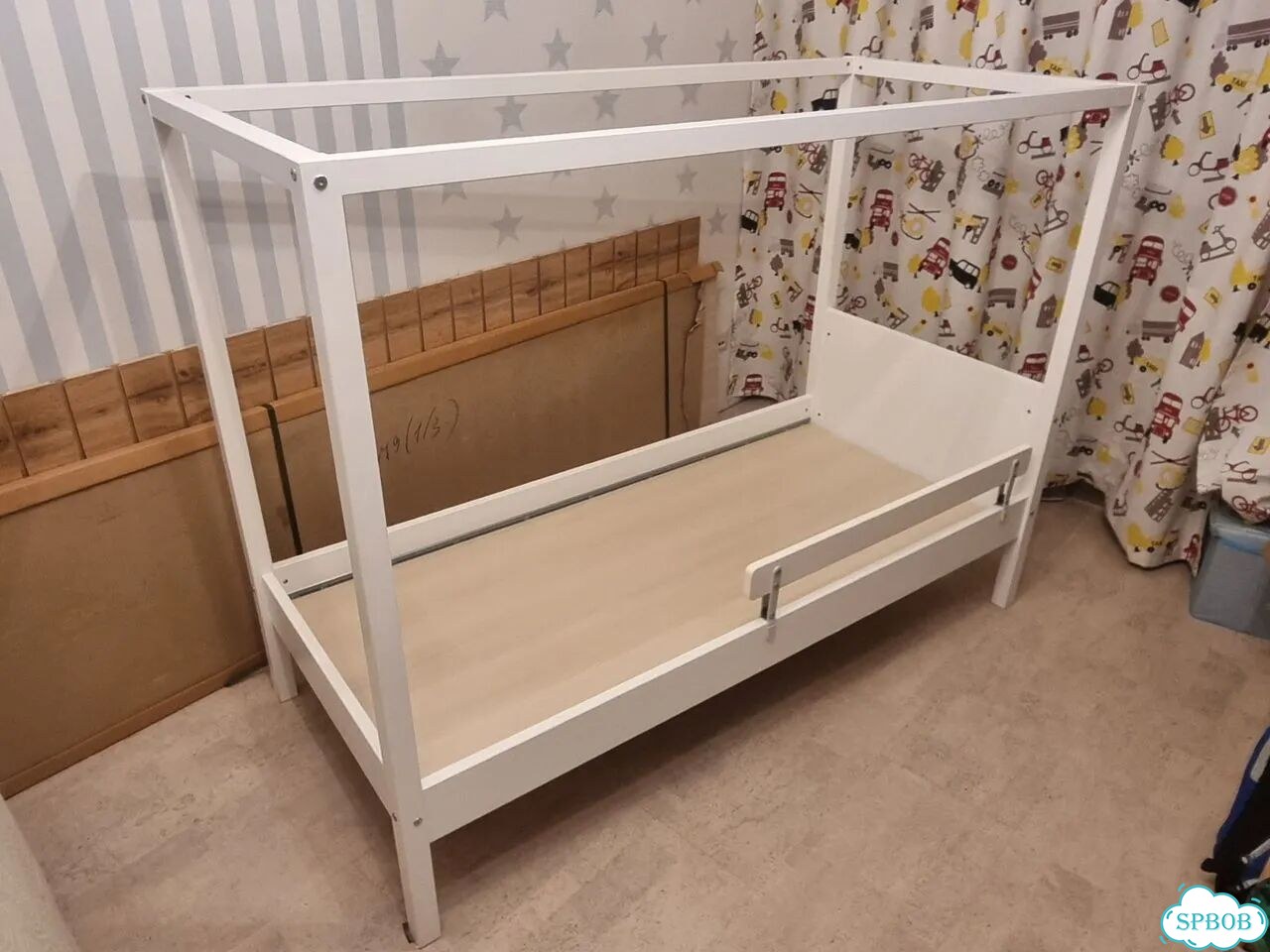 Детская кровать IKEA ovre с пологом и матрасом фото 3