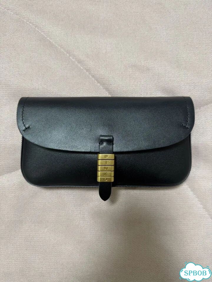 Черная сумка Pinko Saddle Flat фото 2