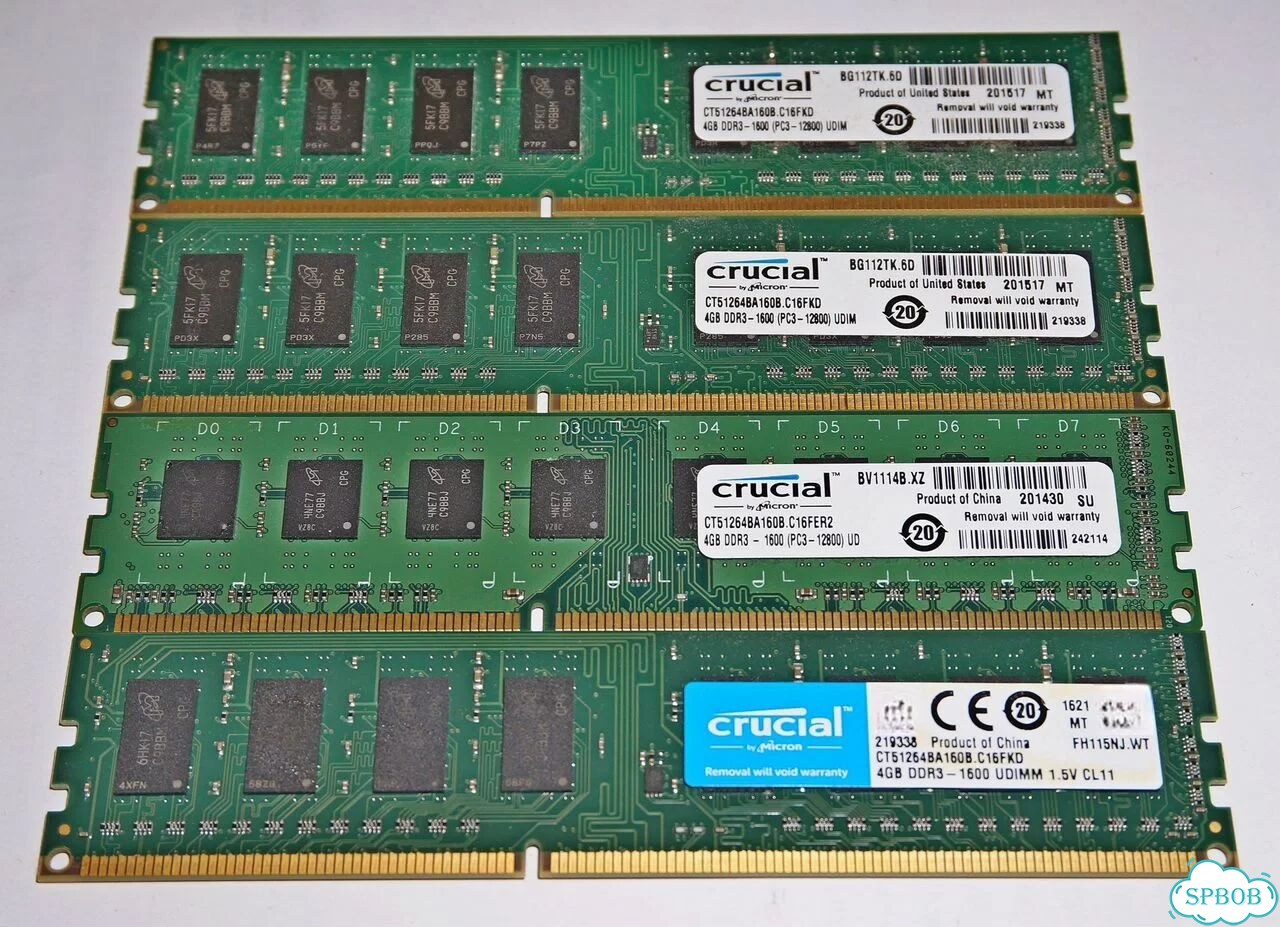 Crucial DDR3 16gb Dual-Rank 1600Mhz фото 1