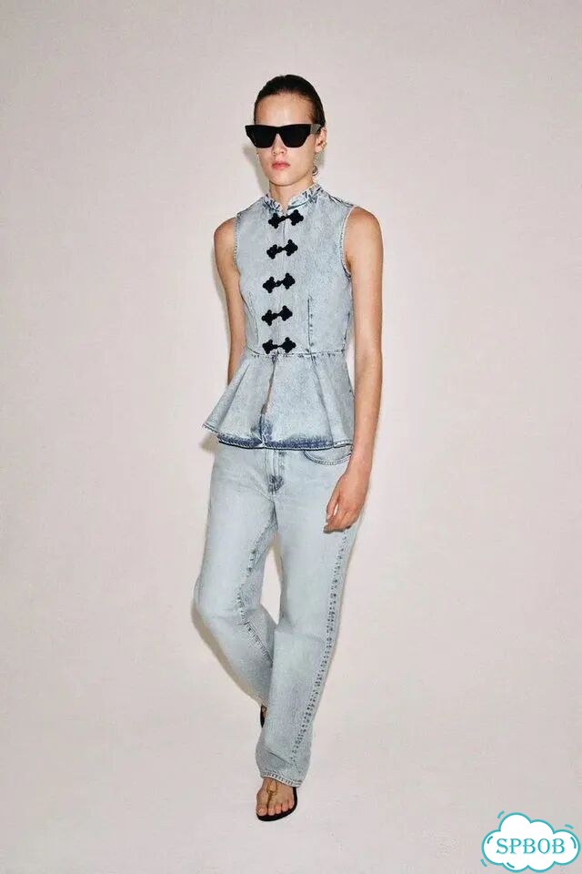 Джинсовый жилет в гусарсом стиле zara фото 1
